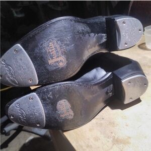 Women's Justin Capezio Tap Boots Cowboy Western Cowgirl Black Dance 8.5 Rodeo